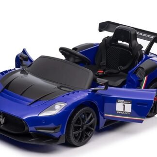 Maserati MC20 GT2, 12V, 4 MOTORES, RC, ruedas goma, asiento cuero, azul INDA580-RA-QLS-8601